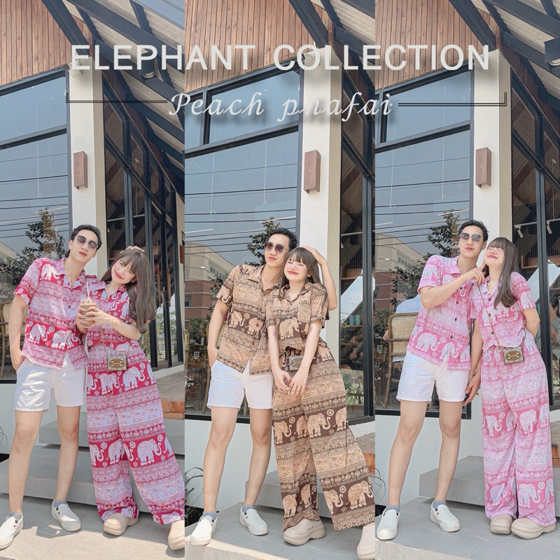 ชุดช้างไทย ชุดเซ็ตช้างผ้านุ่มไม่บาง (กดแยก ชาย-หญิง)