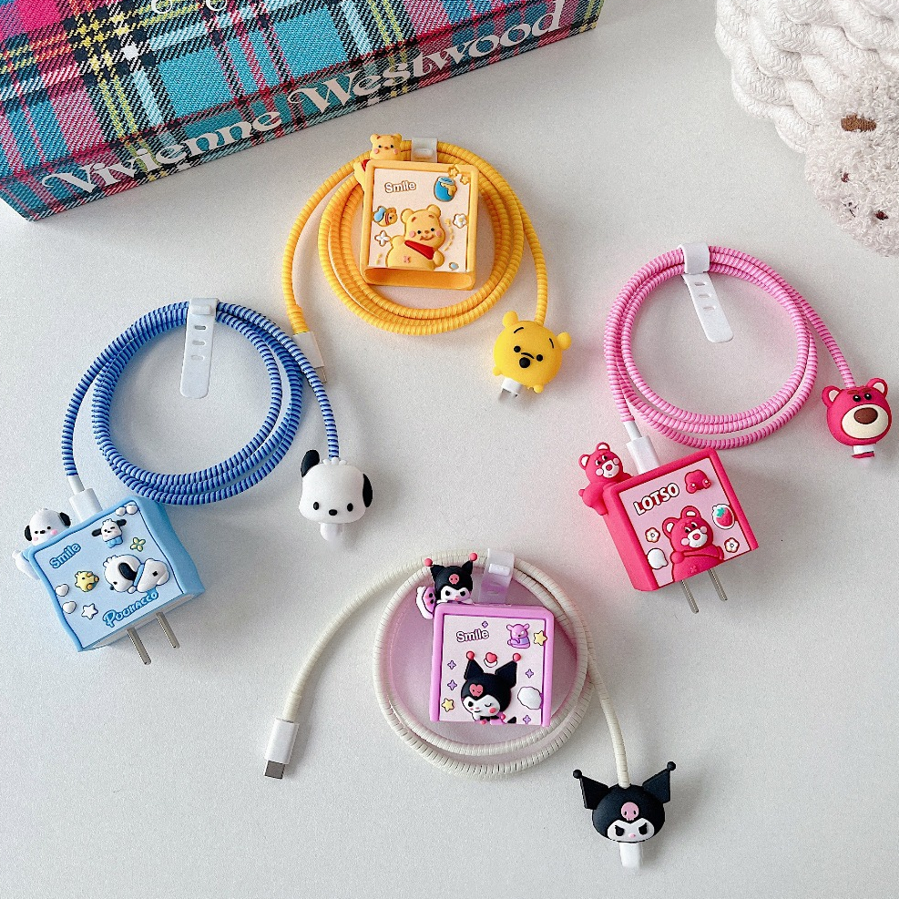 【ส่งจากไทย 130ลาย 】 เคสสายชาร์จ สำหรับไอโฟน Power Adapter 18W/20W  ตัวถนอมสายชาร์จ Cable Protector