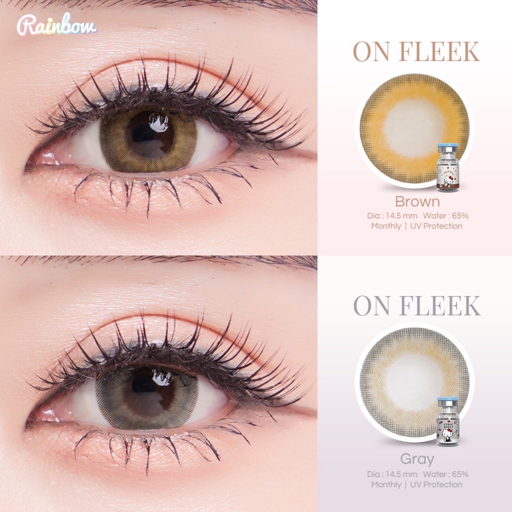 RainbowLens 👀🌈 ON FLEEK 🍯 คอนแทคเลนส์ (รายเดือน) ค่าอมน้ำสูง💦 เลนส์กัน UV ☀️ นำเข้าจากเกาหลี✈️ ลิขสิ