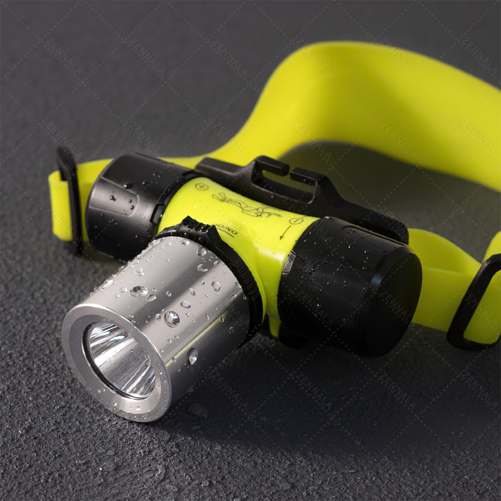 premium ไฟฉายดำน้ำ ไฟฉายคาดหัว LED หัวสีเงิน