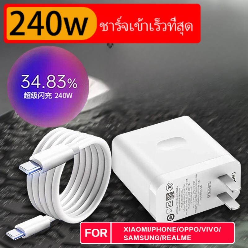X026หัวชาร์จ240Wที่ชาร์จโทรศัพท์อะแดปเตอร์แอนดรอยใช้ได้กับโทรศัพท์ทุกรุ่น พร้อมส่งวิฟvivoหัวชาร์จusbหัวชาร์จไอโอเอสหัวชา