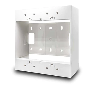 NANO หน้ากาก 10ชิ้น 1/2/3/4/5/6ช่อง บ็อกลอย2x4/4x4 แผงหน้าปลั๊กสวิทซ์ แผงหน้ากากขอบเหลี่ยม สีขาว(ฝา3ช่องขาว 10ชิ้น)