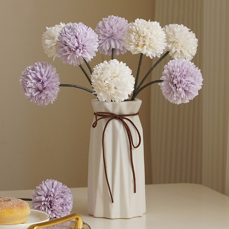 [ส่งไว] ดอกมัมปิงปองปลอม Chrysanthemum สีออกตุ่นๆ สวยละมุนมาก พร็อพถ่ายรูป ตกแต่งบ้าน คาเฟ่ ตกแต่งใส่แจกัน