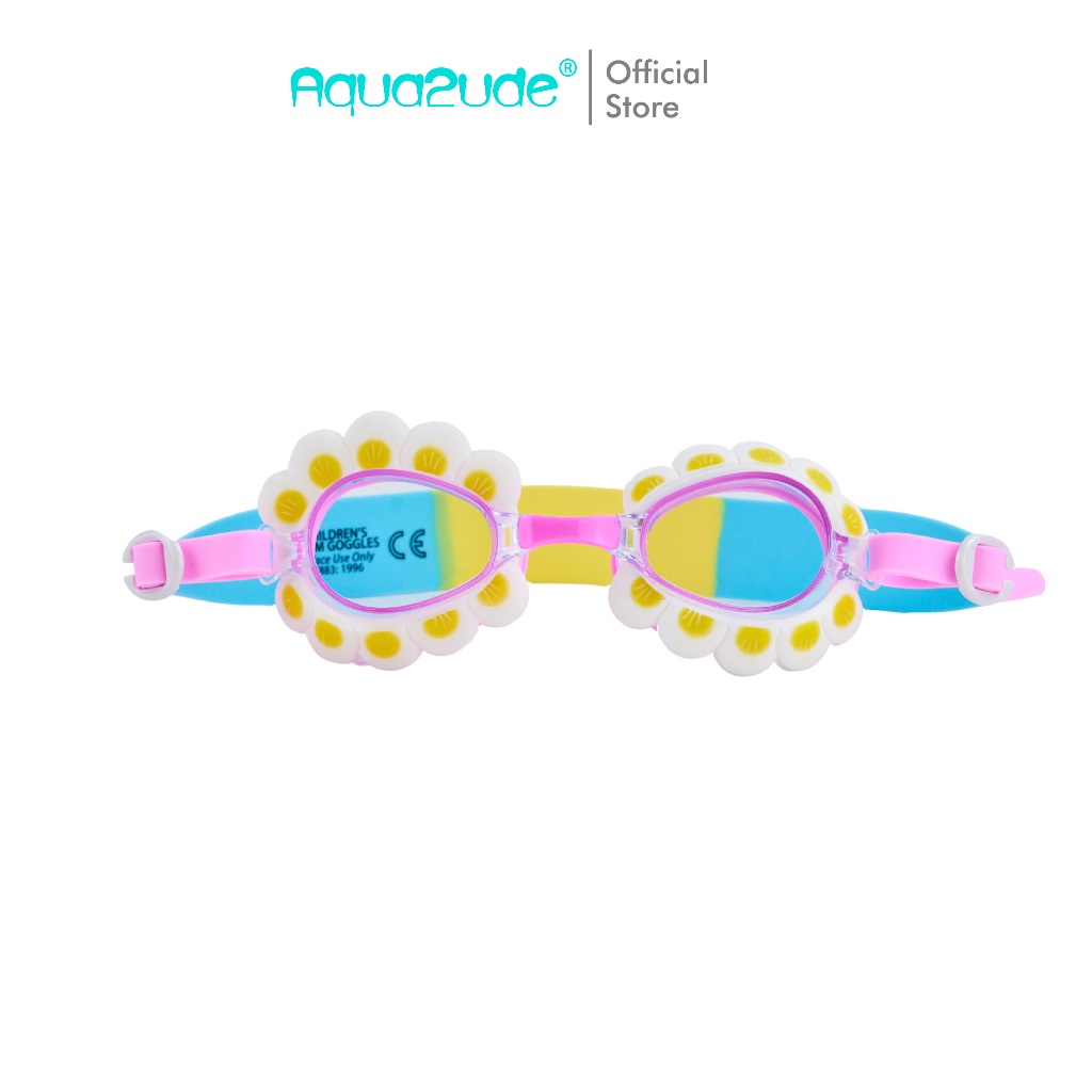 AQUA2UDE แว่นตาว่ายน้ำเด็กอัคควาทูด ยอดฮิตจากอเมริกาสำหรับเด็ก 3 ขวบขึ้นไป FLOWER YELLOW ใส่สบาย ของใช้เด็กน่ารัก