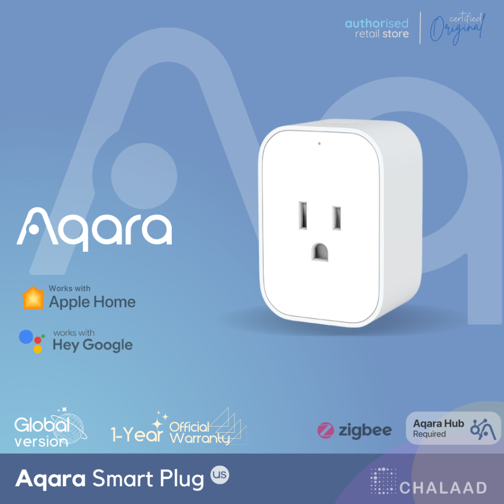 Aqara Smart Plug ปลั๊กไฟอัจฉริยะ สมาร์ทปลั๊ก ควบคุมผ่านมือถือ สั่งงานด้วยเสียง วัดไฟ รองรับ Apple HomeKit