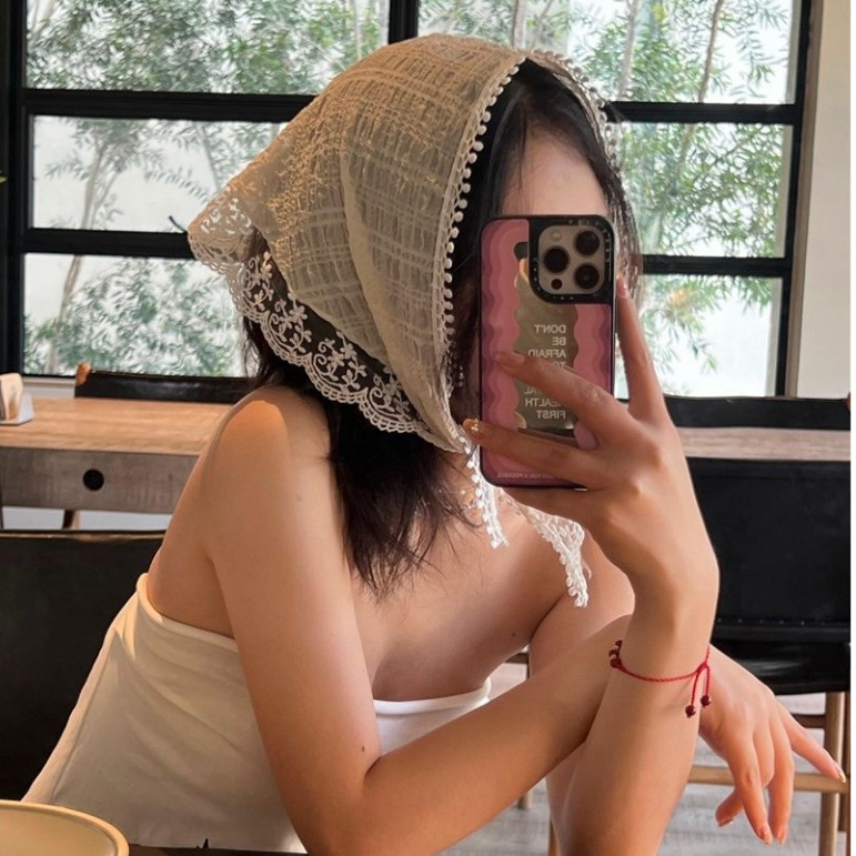 ส่งจากไทย ผ้าโพกหัว แฟชั่นเกาหลี แต่งขอบระบายลูกไม้ ผ้าผูกผม ผ้าคาดผม - รูปที่ 7