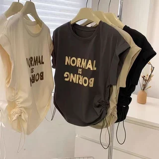 ฤดูร้อนใหม่ เสื้อครอปสาวอวบน่ารักๆ oversize เสื้อผ้าคนอ้วนไซส์ใหญ่ แฟชั่น สไตล์เกาหลี เสื้อยืดสวยๆผู้หญิงกําลังฮิต