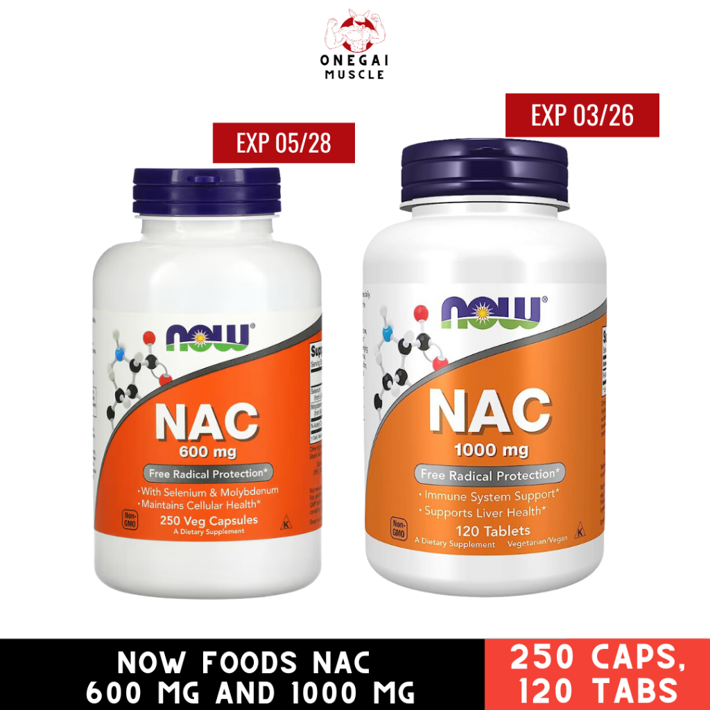 Now Foods, NAC 600 mg 100 Caps, 600 mg 250 Caps 1000​ mg​ 120​ Tablets