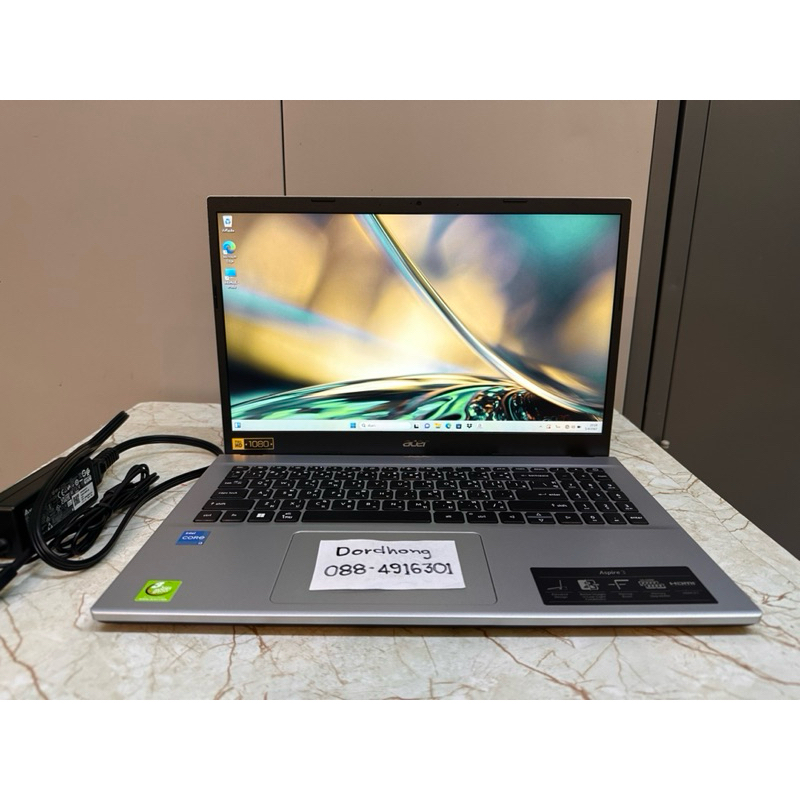 โน๊ตบุ๊ค Acer Aspire3 A315-59-34T3/i3gen12/ แรม8GB ssd 512GB (มือสอง สภาพสวย)