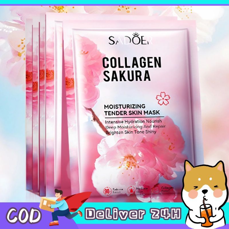 Dogegg🐶มาส์กหน้า มาส์กหน้าซากุระ สูตรพรีเมี่ยมใหม่ล่าสุด เพิ่มคอลลาเจนให้ผิว