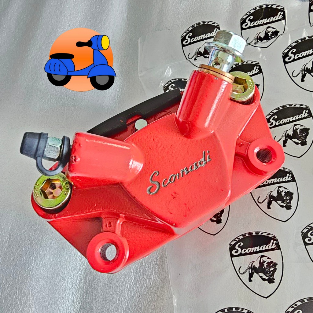 ชุดปั้มดิสก์เบรคหลังล่าง คาร์ลิปเปอร์เบรคหลัง พร้อมผ้าเบรค Rear Caliper Assy สำหรับ สโคมาดิ Scomadi 