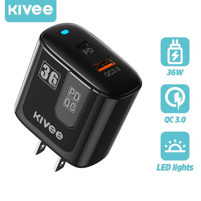 KIVEE หัวชาร์จเร็ว 30w หัวชาร์จ PD ชุดชาร์จเร็ว QC4.0 Adapter หัวชาร์จ TYPE-C usb fast for Samsung Xiaomi tablet