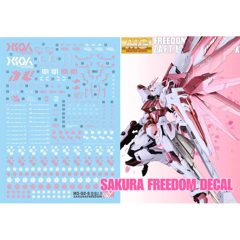🟦ดีคอลน้ำ SEED DECAL MG 1/100 6650P ZGM F-X10A Sakura pink Freedom Ver.2.0