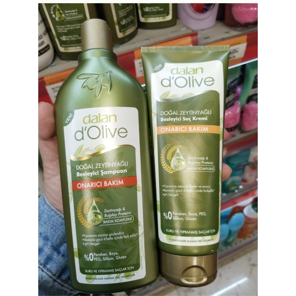 (พร้อมจัดส่ง) แชมพูและคอนดิชั่นเนอร์นำ้มันมะกอก Dalan D'Olive Repairing