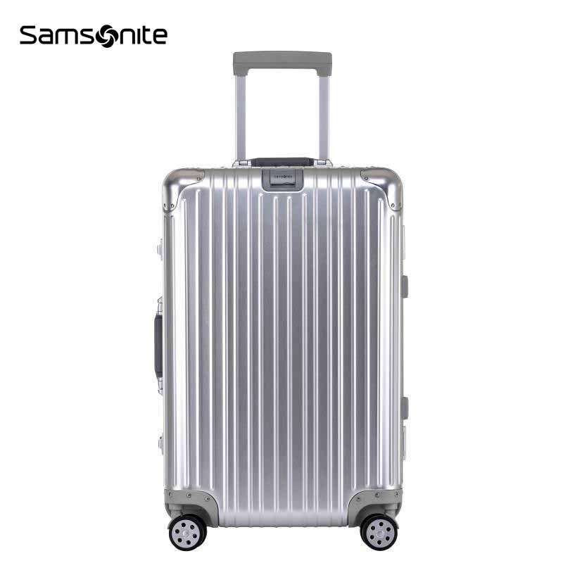 SAMSONITE กระเป๋าเดินทางล้อลาก (20 นิ้ว) แซมโซไนท์ Luggage silver HARDSIDE SPINNER  EXP TSA LOCK