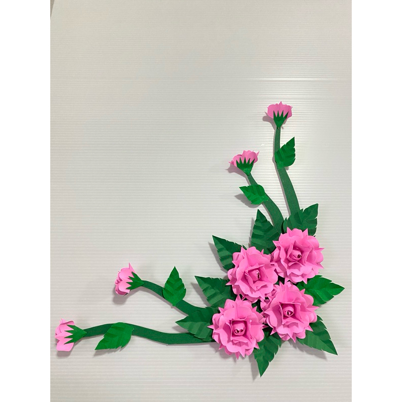 [ช่อกุหลาบ] ดอกกุหลาบกระดาษ ดอกไม้จัดบอร์ด ดอกไม้ติดบอร์ดช่อใหญ่ ขนาด 30x30 เซ็น