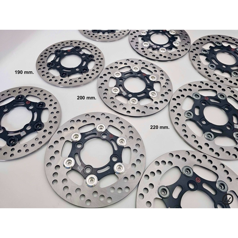 จานเบรค 190/200/220 mm. มี 3 หมุด 3 ลาย ตัวหมุดเป็นอลูมิเนียมอัลลอยด์ ใบจานสวยแข็งแรงมากๆค่ะ [mu-fac]