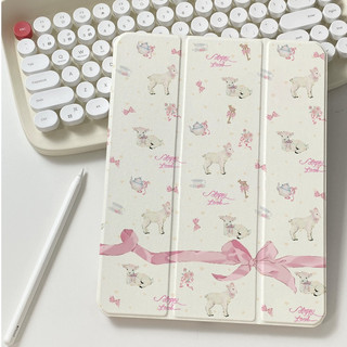 💥24ชั่วโมง💥เคส iPad gen9 Gen11 ซิลิก้าเจล พร้อมถาดใส่ปากกา ริบบิ้นและแกะ เคสไอแพด Air8 Air7 11 Gen12