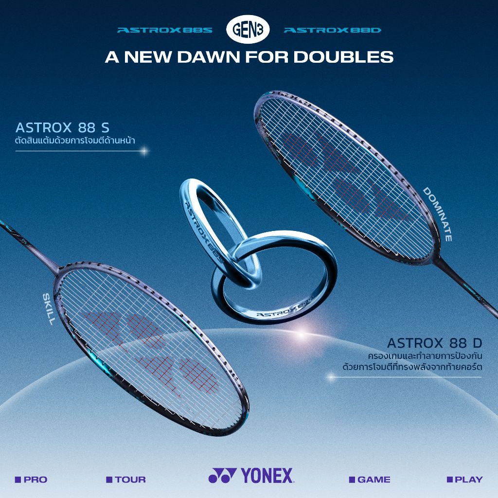 ไม้แบดมินตัน YONEX รุ่น ASTROX 88S&D PRO | TOUR | GAME | PLAY (GEN 3 ปี 2024) พร้อมเทคโนโลยีจัดเต็ม