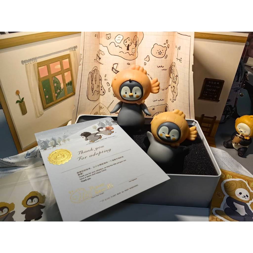 Panpan Taiyaki เพนกวิน penguin PinPin&amp;PonPon 2 ตัว *พร้อมส่ง* - Planet Bear - Art Toy - Pop mart -
