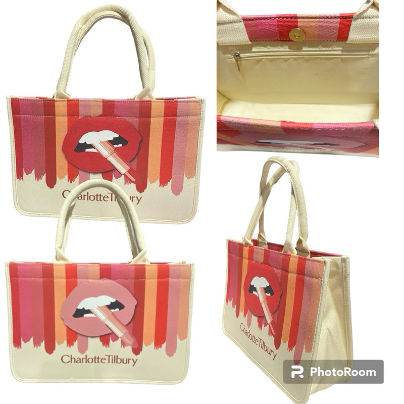 กระเป๋าน่ารักมากๆจากเครื่องสำอางCharlotte Tilbury Tote Bag กระเป๋าผ้าแคนวาสใบใหญ่นะคะ