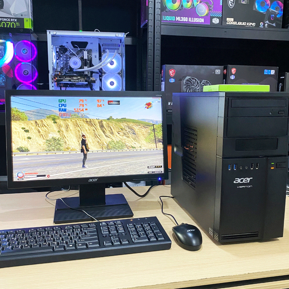 PC ACER Veriton M200-B350 AMD Ryzen3 PRO 3200g / RAM 8GB / SSD 256GB /VEGA8 ครบชุดพร้อมจอ 20" คอมมือสอง เล่นเกมส์ได้