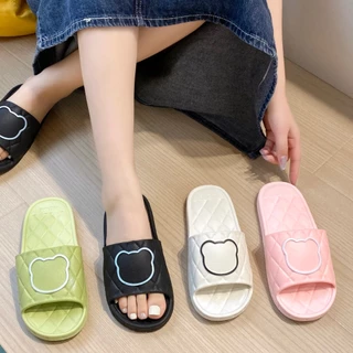 รองเท้าแตะแบบสวม ยางซิลิโคนลายน้องหมีน่ารัก D503