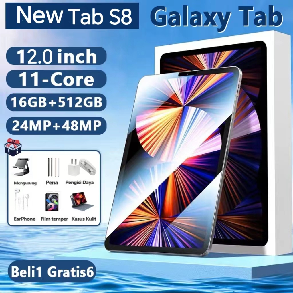 2024 ใหม่ Galaxy Tab S8 แท็บเล็ต 11.6 นิ้ว RAM16G ROM512G แท็บเล็ตราคาถูก Full HD แท็บเล็ต Andorid 11.0 รองรับภาษาไทย
