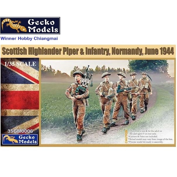 Gecko Models 35GM0006 Scottish Highlander Piper, Infantry 1/35 โมเดลทหาร Military Figure Model ฟิกเก