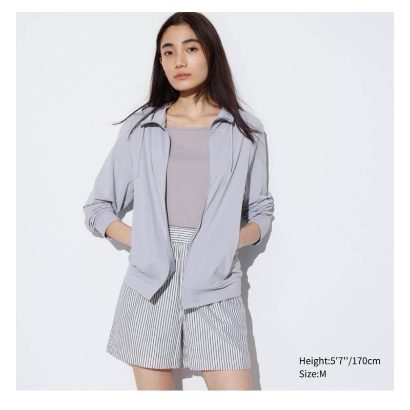 เสื้อแขนยาวกัน UV AIRism Uniqlo สีเทา