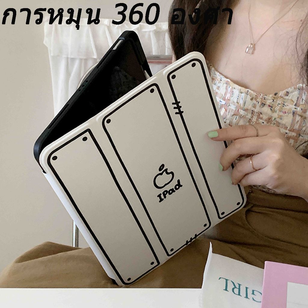 ✨พร้อมส่ง✨แอปเปิล เคสiPadหมุน 360° แผ่นหลังอะครีลิ Gen9 Pro11 2020 Air5 10.9วาดด้วยมือ case ipad Gen8 10.2  Air4 Mini6