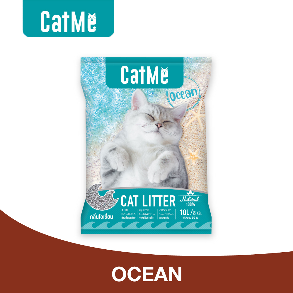 CATME OCEAN ทรายแมว ทรายหินภูเขาไฟ กลิ่นโอเชี่ยน ขนาด 8 กิโลกรัม (10 ลิตร)(8Kg.)