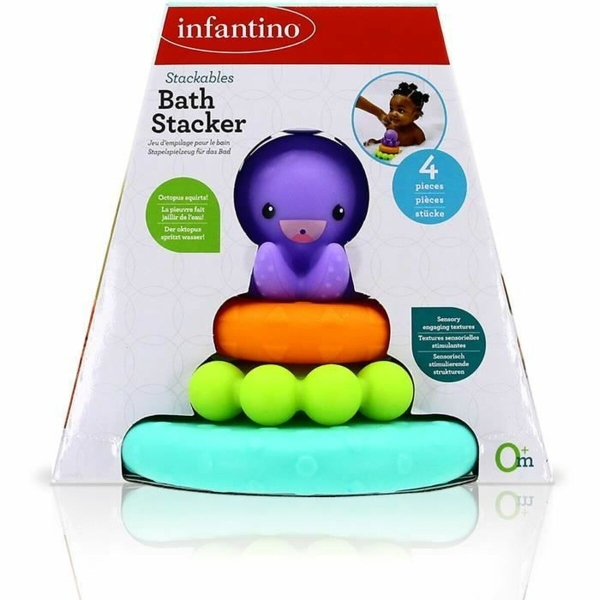 Infantino : Stackables Bath Stacker - ของเล่นในน้ำ-ห่วงเรียงชั้นปลาหมึก