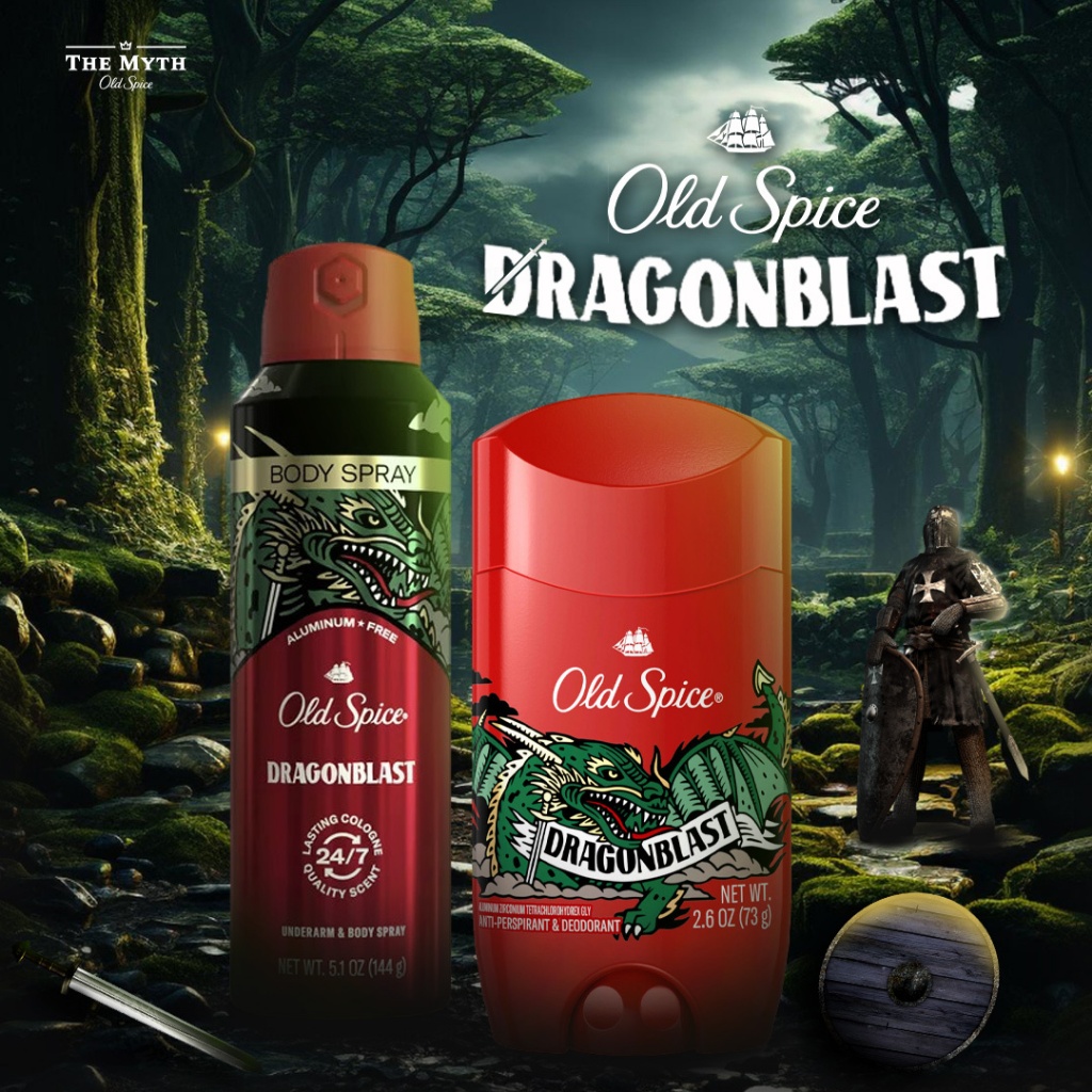*ลด60.- ใส่โค้ด DECMYTH1* Old Spice โรลออน กลิ่น Dragonblast หอมวานิลลา นุ่มละมุน อบอุ่นน่ากอด