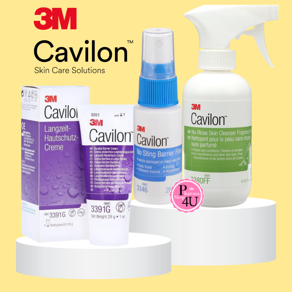 3M Cavilon durable barrier cream 28 G/No Sting Barrier Film 28 ml./No-Rinse Skin Cleanser 236ml. #L1