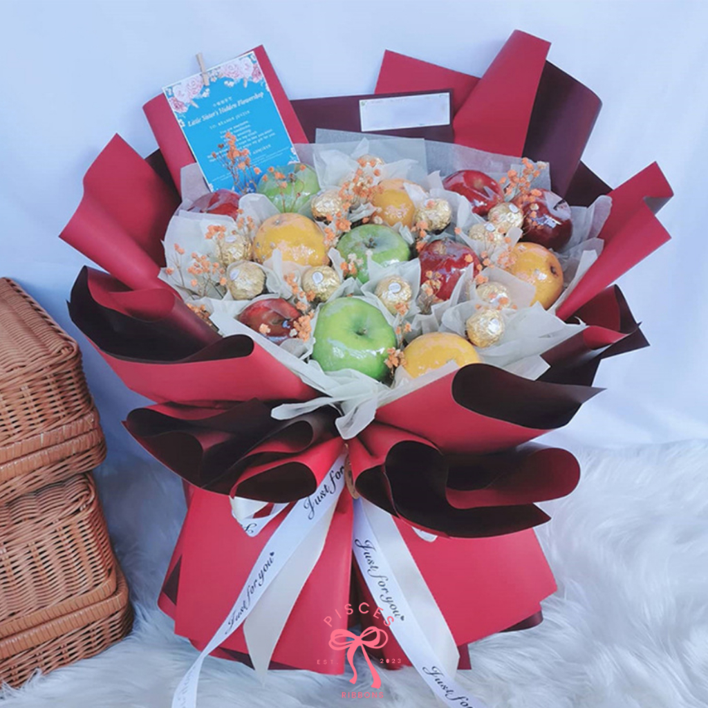 3 หลา * ริบบิ้นผ้าซาตินสกรีนลายสีทอง JUST FOR YOU ขนาด 2.5 cm ผูกของขวัญวันเกิด