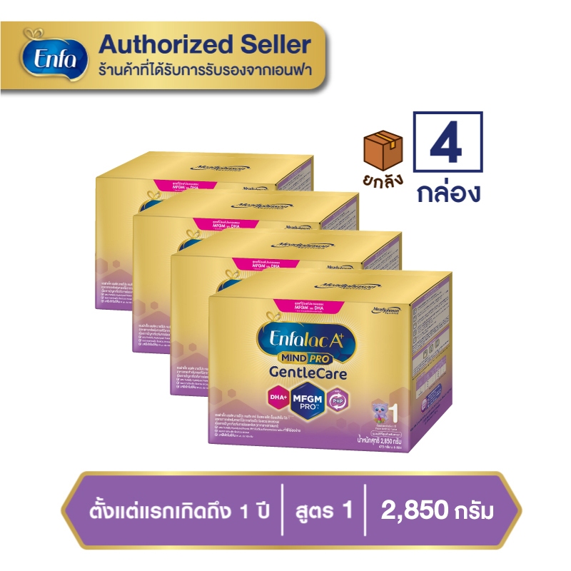 Enfalac Gentle Care นมผงเจนเทิลแคร์ สูตร 1 2850 กรัม (จำนวน 4 กล่อง) MG