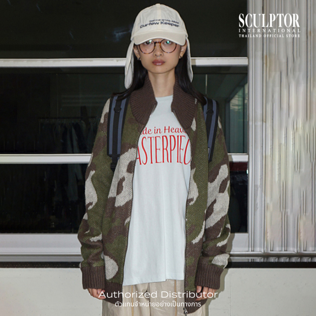 SCULPTOR® เสื้อกันหนาว Camouflage Mohair Zip-Up