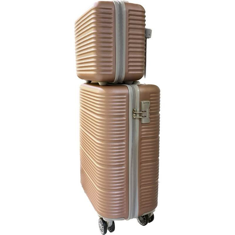 กระเป๋าเดินทางแบบล้อลาก Caggioni model 60035 ขนาด 20 นิ้ว พร้อมกระเป๋าลูก สี champagne ของใหม่