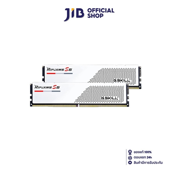 32GB (16GBx2) DDR5 5600MHz RAM (หน่วยความจำ) G.SKILL RIPJAWS S5 (INTEL XMP) (MATTE WHITE) (F5-5600J2834F16GX2-RS5W)
