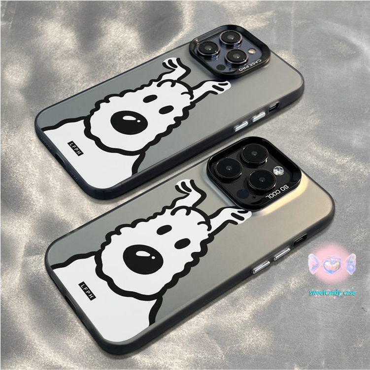 [จัดส่งในพื้นที่] เคสโทรศัพท์มือถือสีเงินลูกสุนัขเข้ากันได้กับ iPhone 12 13 14 15 Pro MAX XR XS 6 7 8 Plus SE 2020 cover