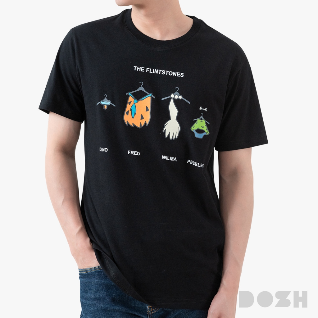 DOSH MEN'S T-SHIRTS THE FLINTSTONES เสื้อยืดคอกลมผู้ชาย DFTMT5018-BL