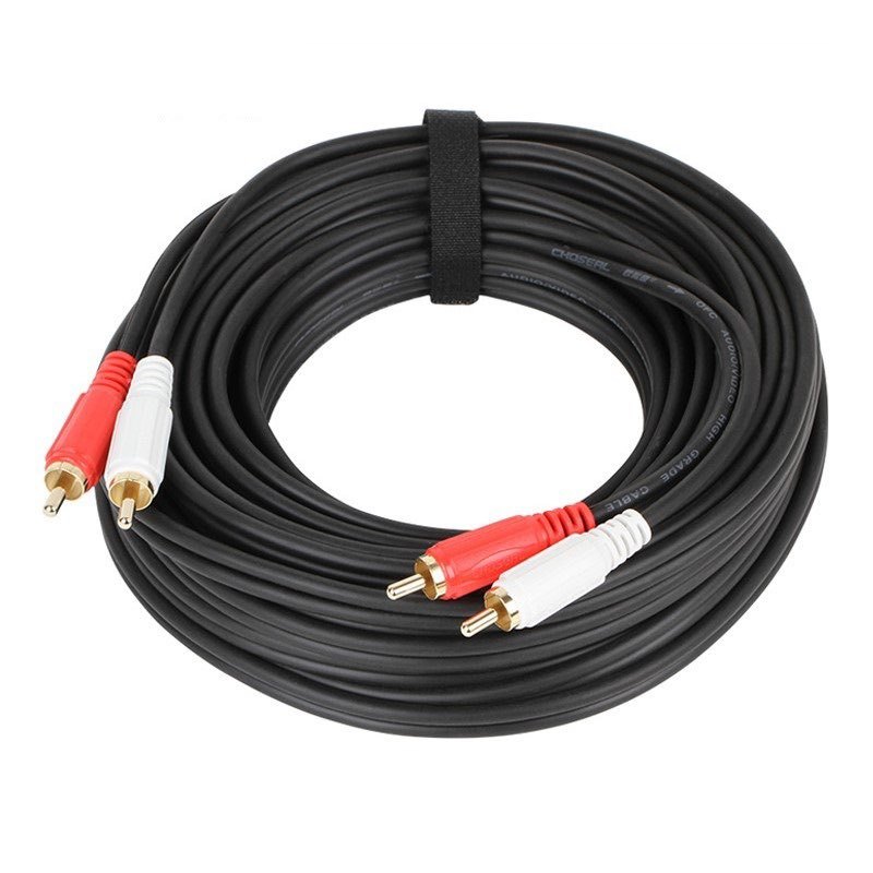 สาย av 2ออก2 rca AV to AV ขาวแดง ยาว 1.5 เมตร 3เมตร 5เมตร 10เมตร สายต่อเข้าลำโพง ต่อcd