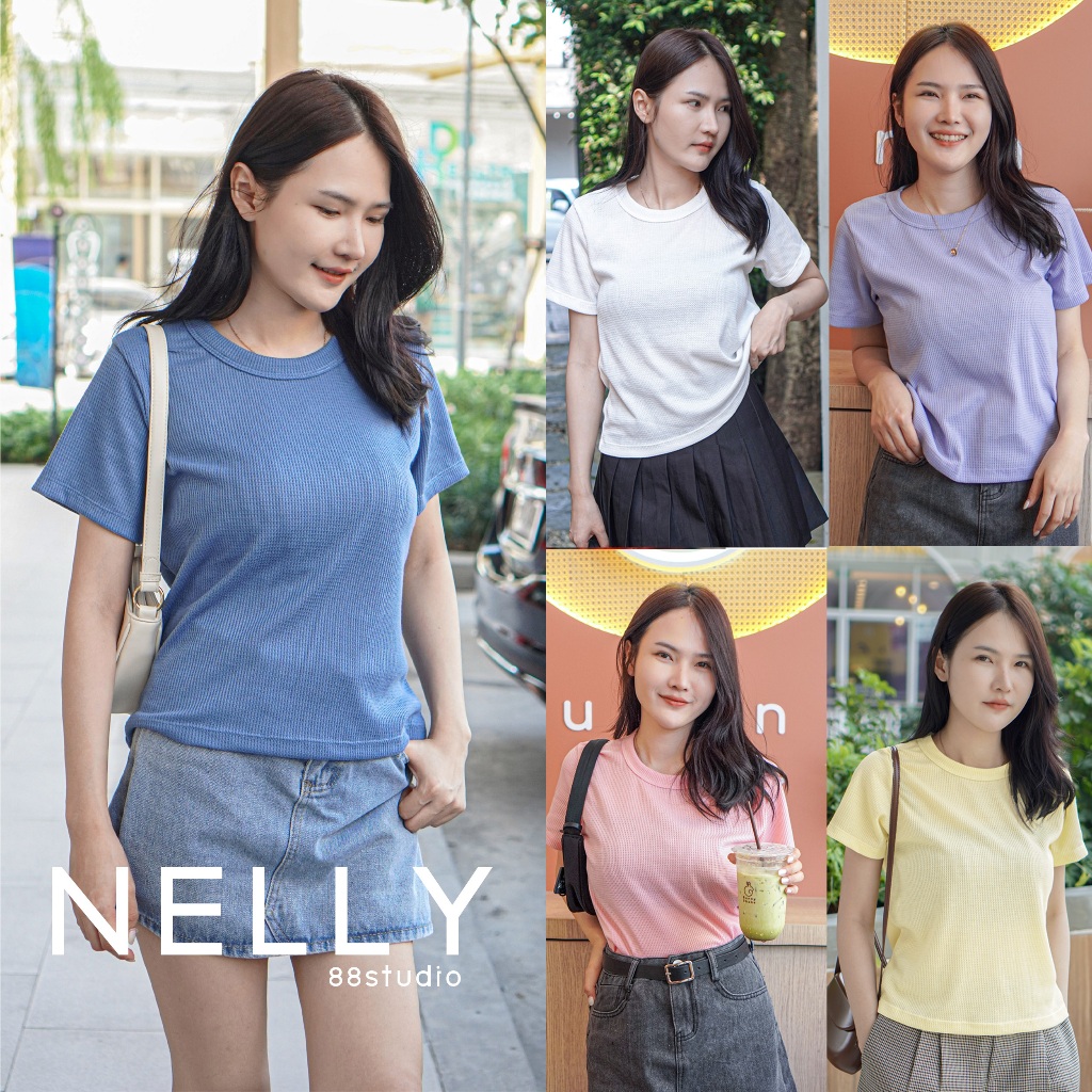 [O4] เสื้อยืดผ้าวาฟเฟิล 9 สี X ไม่ต้องรีด แมชง่าย ใส่สบายทุกลุค