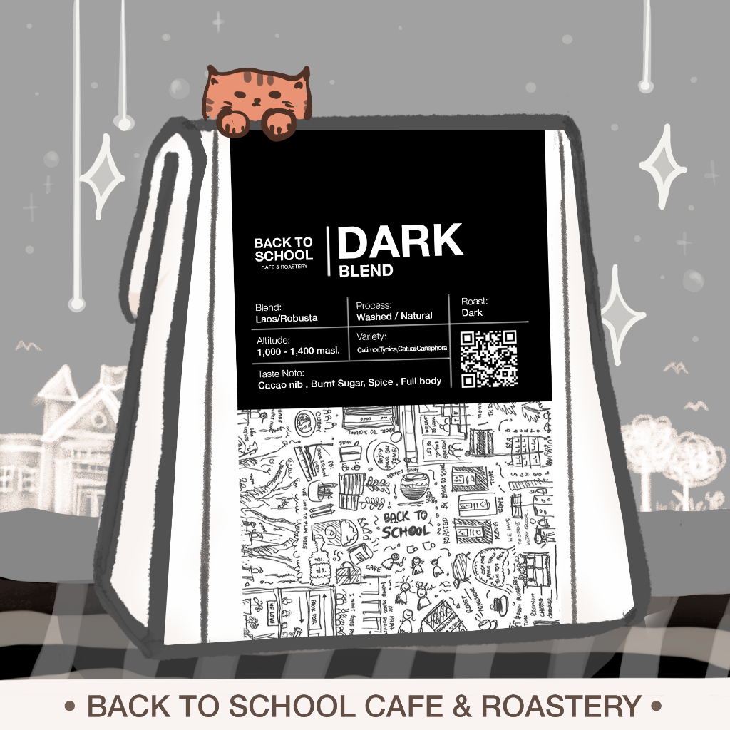 เมล็ดกาแฟคั่ว DARK BLEND ( ARABICA|ROBUSTA) <คั่วเข้ม> - Dark Roast