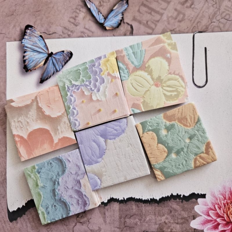 กระดาษพับนก, กระดาษโน๊ตไม่มีกาว พิมพ์ลาย 1ด้าน ขนาด4×4cm จำนวน 50 แผ่น