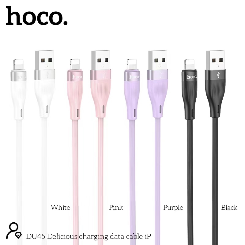 สายชาร์จเร็ว Hoco DU45 สายชาร์จสำหรับรุ่น Iphone5 ขึ้นไป ยาว 1 เมตร Time Speed Charger Cable สายชาร์จแบบลวด TPE แท้100%