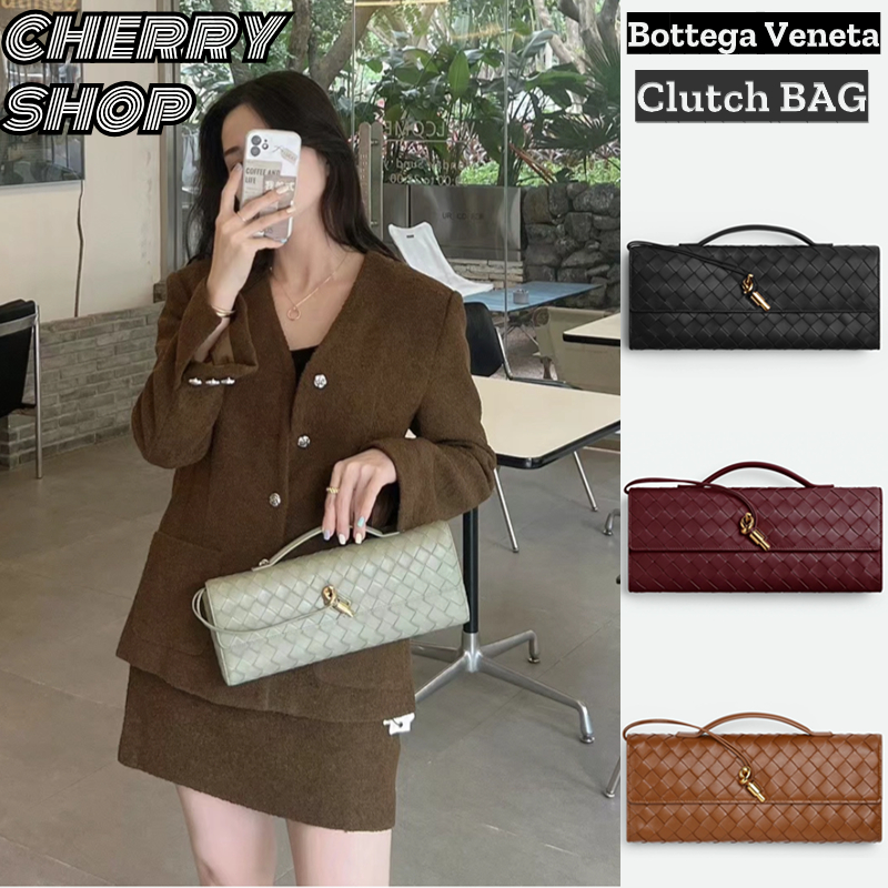 💯OUTLETS ร้านขายส่วนลด🍒บอตเตก้า เวเนต้า Bottega Veneta BV Long Clutch Bag Comes with Handle🆕กระเป๋าค