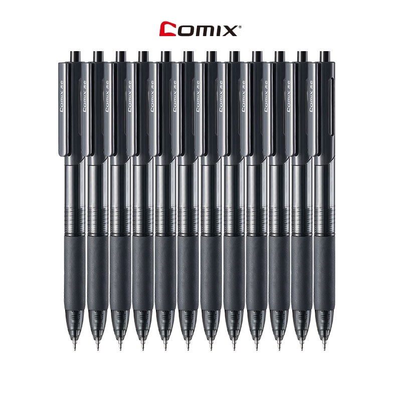 Comix GP567 ปากกาเจลแบบกด ปากกาเจล 0.5mm สีดำ ปากกาเจลกด ปากกาเจลลูกลื่น 1ชิ้น