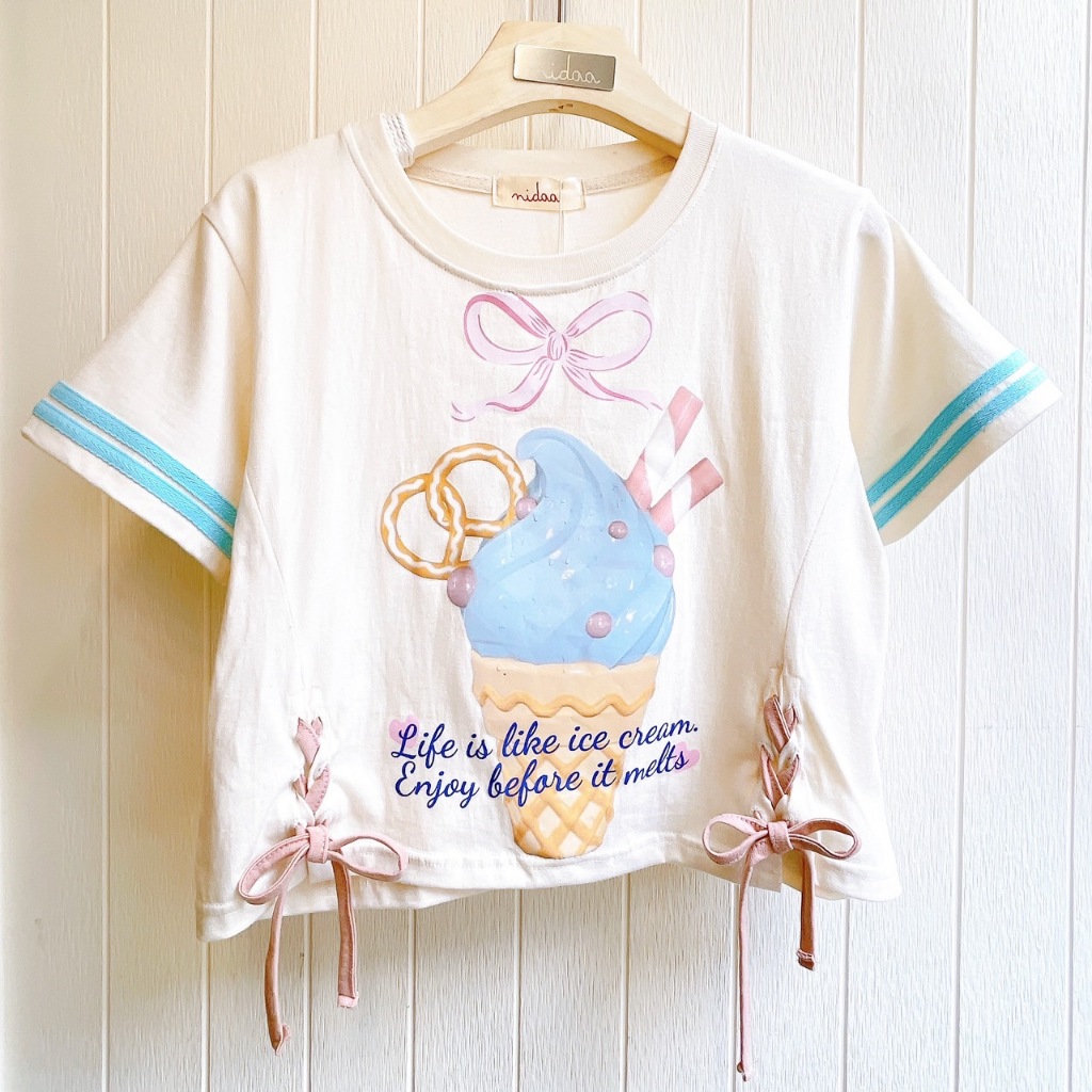 พร้อมส่งงง ป้าย NIDAA เสื้อยืดลายไอติม รหัสสินค้า :: N0055